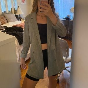 Striped Grey oversized Dynamite Blazer